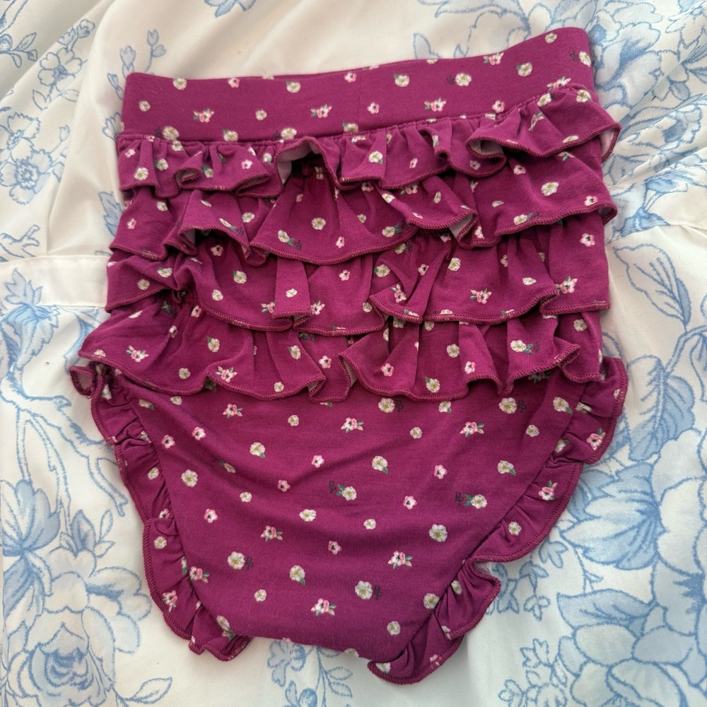 NWOT Posh Peanut Floral Ruffled Bummie size 18-24m